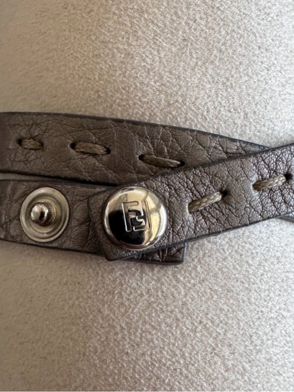 Fendi Selleria Black Metallic Logo Plaque Bracelet - Picture 5 of 5